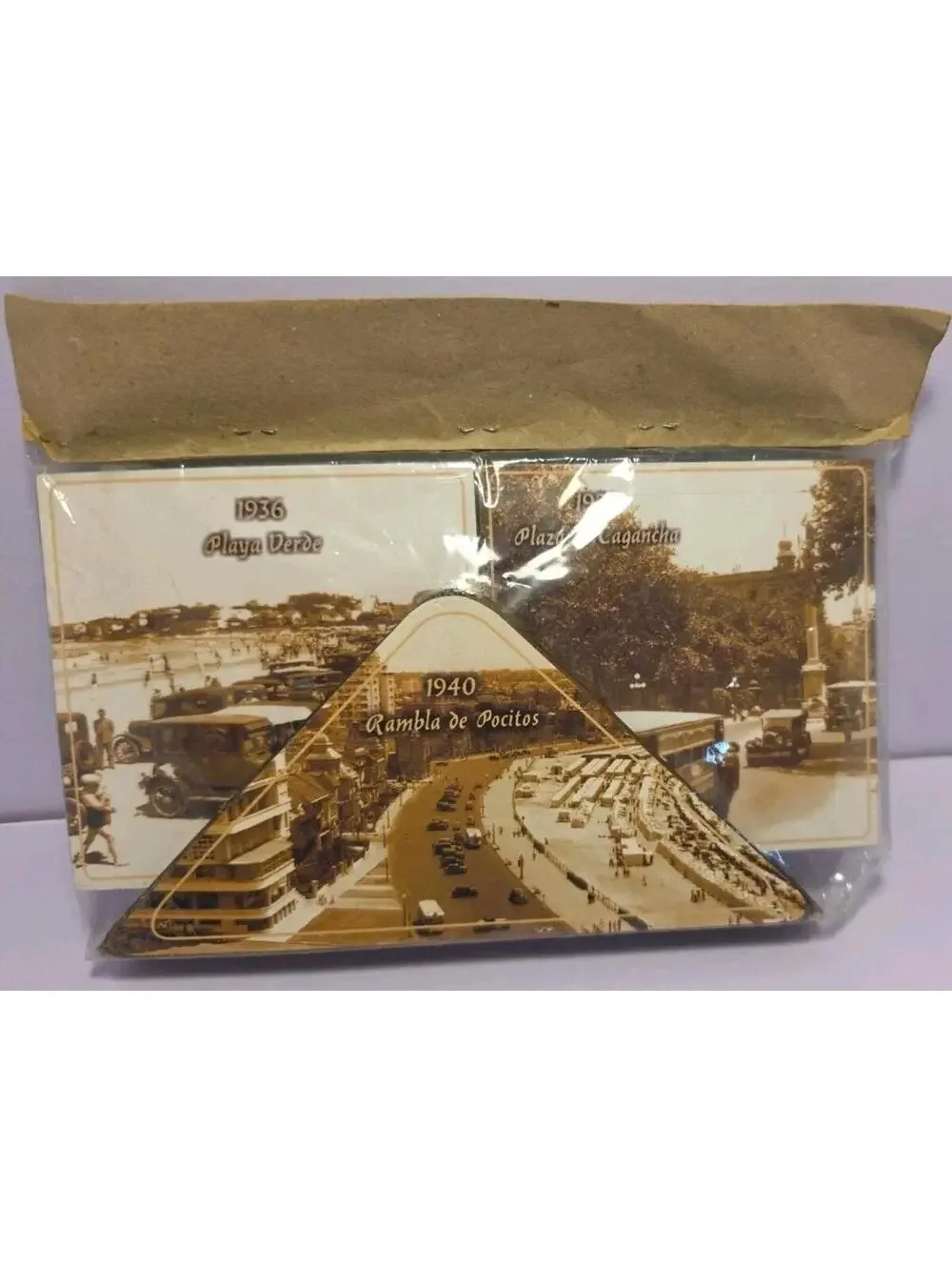 NIP Vintage 6 Coasters. Set De 6 Posavasos Y Servilletero Uruguay 1930's
